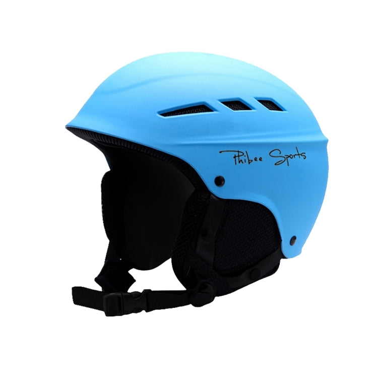 Single and Double Plate Skiing Professional Protective Helmet 8 Air Vents PC Shell Adjustable Buckle Parent-child Protective Helmet, Size: M, Fit for 56-60cm(Azure)