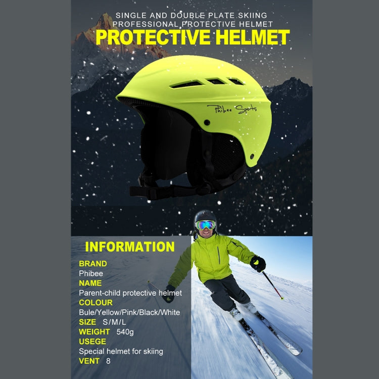 Single and Double Plate Skiing Professional Protective Helmet 8 Air Vents PC Shell Adjustable Buckle Parent-child Protective Helmet, Size: S, Fit for 50-56cm