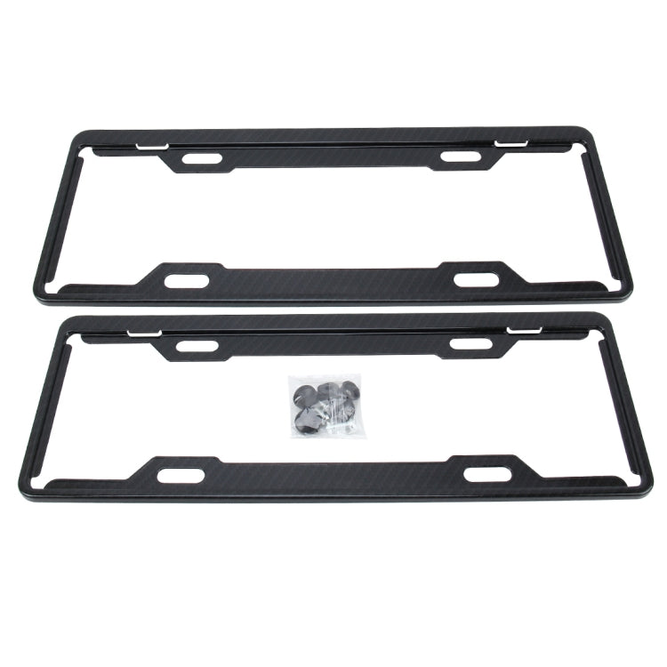 2 PCS Carbon Lead License Plate Frame Simple and Beautiful Car License Plate Frame Holder Universal License Plate Holder(Black)