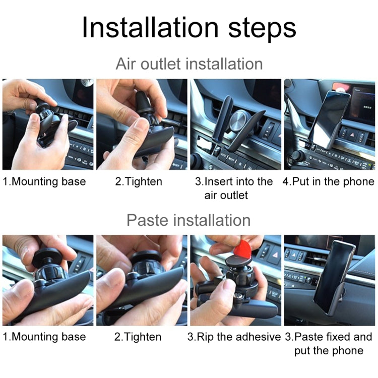 Universal Car Air Vent Mount Phone Holder Stand, Clip Width: 6-8.5cm, For iPhone, Galaxy, Sony, Lenovo, HTC, Huawei and other Smartphones