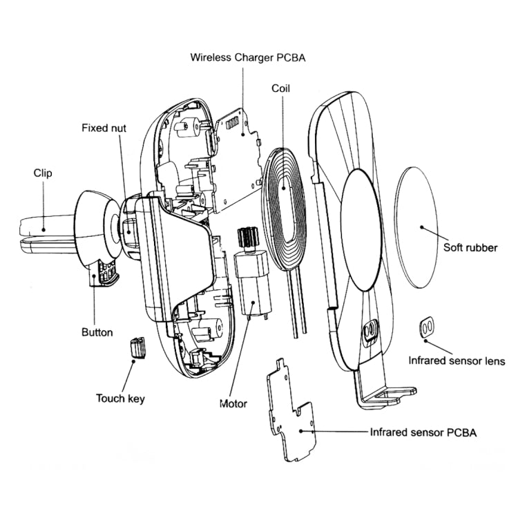 Universal Car Wireless Charger Air Vent Mount Phone Holder Stand, For iPhone, Galaxy, Sony, Lenovo, HTC, Huawei and other Smartphones (Width: 6-8.5cm)