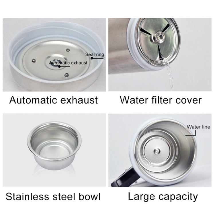 Universal DC 24V Stainless Steel Car Electric Kettle Heated Mug Heating Cup with Charger Cigarette Lighter for Car and Family, Capacity: 880ML