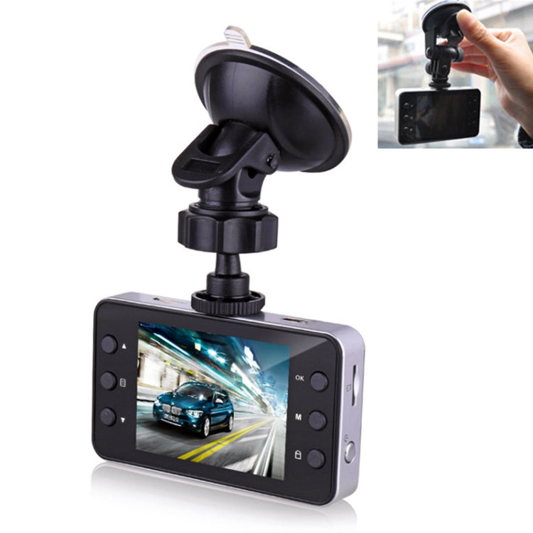 K6000 2.3 inch 140 Degrees Wide Angle Full HD 720P Video Car DVR, Support TF Card (32GB Max) / Motion Detection, with 2 Night Vision Fill Lights