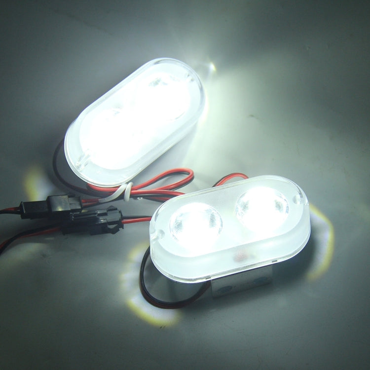 2 PCS HAOYUAN HY-1537 DC 12V 3W 150LM 5000K 4 LEDs Car Flashing DRL Daytime Running Lights Lamp(White Light)