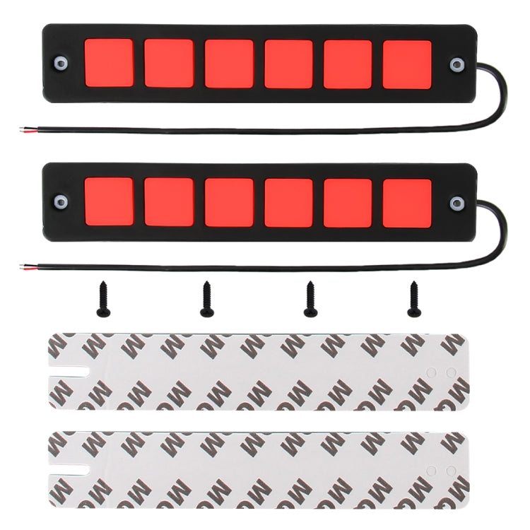 2 PCS DC 12V 7.4W Square Shape LED Daytime Running Lights Lamp COB LEDs