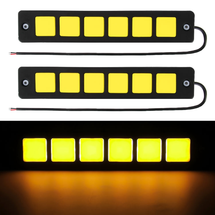 2 PCS DC 12V 7.4W Square Shape LED Daytime Running Lights Lamp COB LEDs