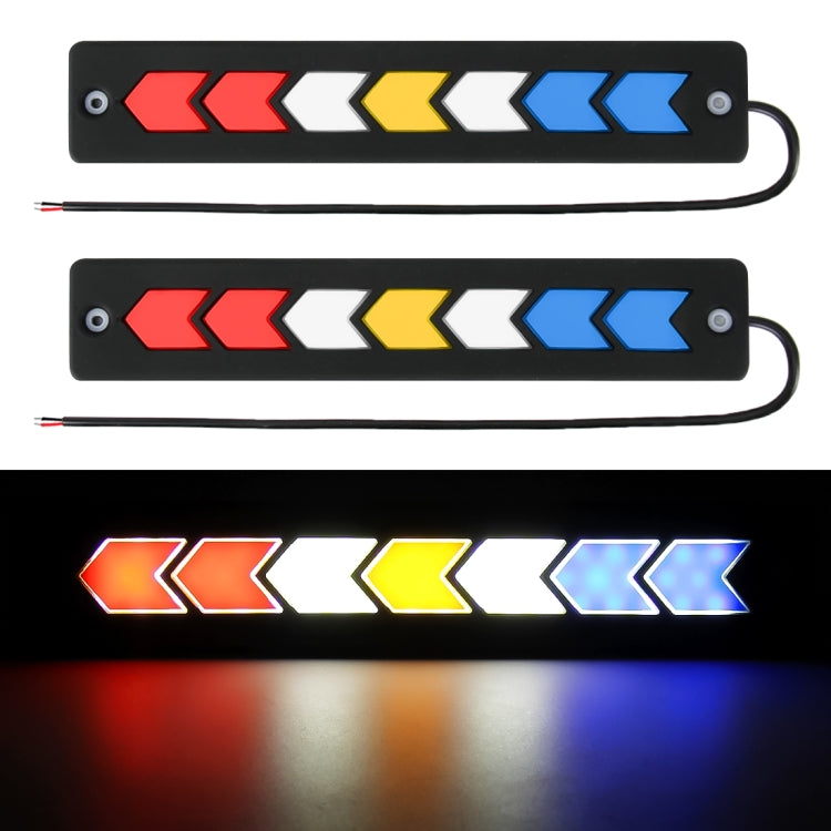 2 PCS DC 12V 7.4W Arrow Shape LED Daytime Running Lights Lamp COB LEDs