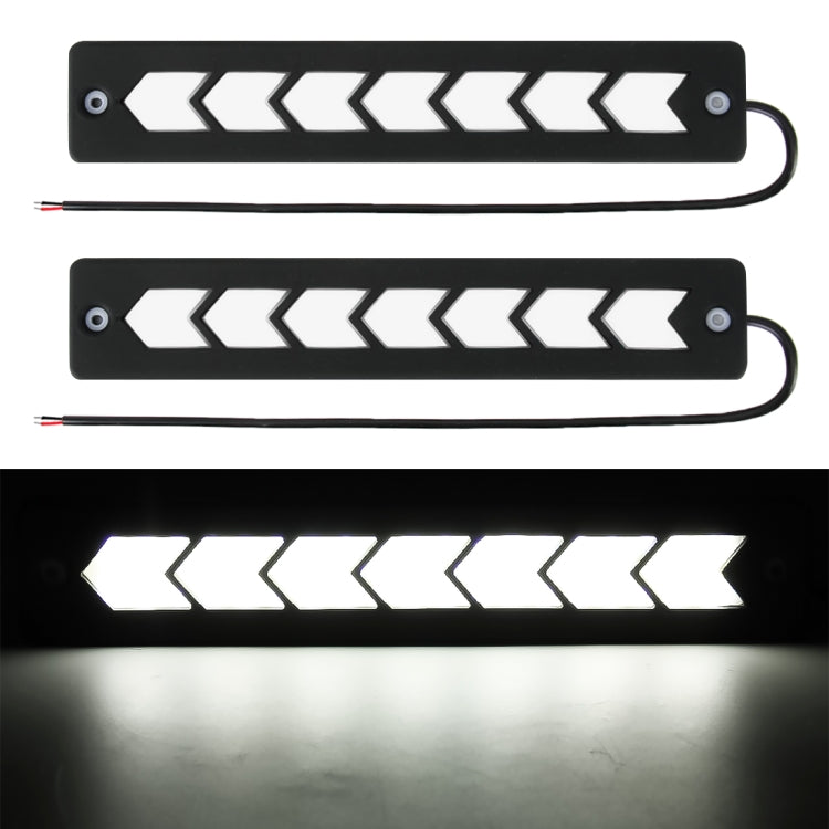 2 PCS DC 12V 7.4W Arrow Shape LED Daytime Running Lights Lamp COB LEDs