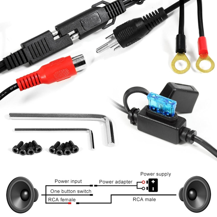 SPK350 300W Multi-functional Motorcycle Bluetooth Modified Audio Amplifier, Support FM & Wired Control