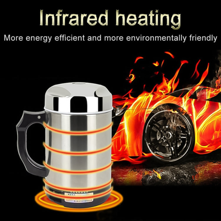 DC 12V Stainless Steel Car Electric Kettle Heated Mug Heating Cup with Charger Cigarette Lighter for Car, Capacity: 880ML