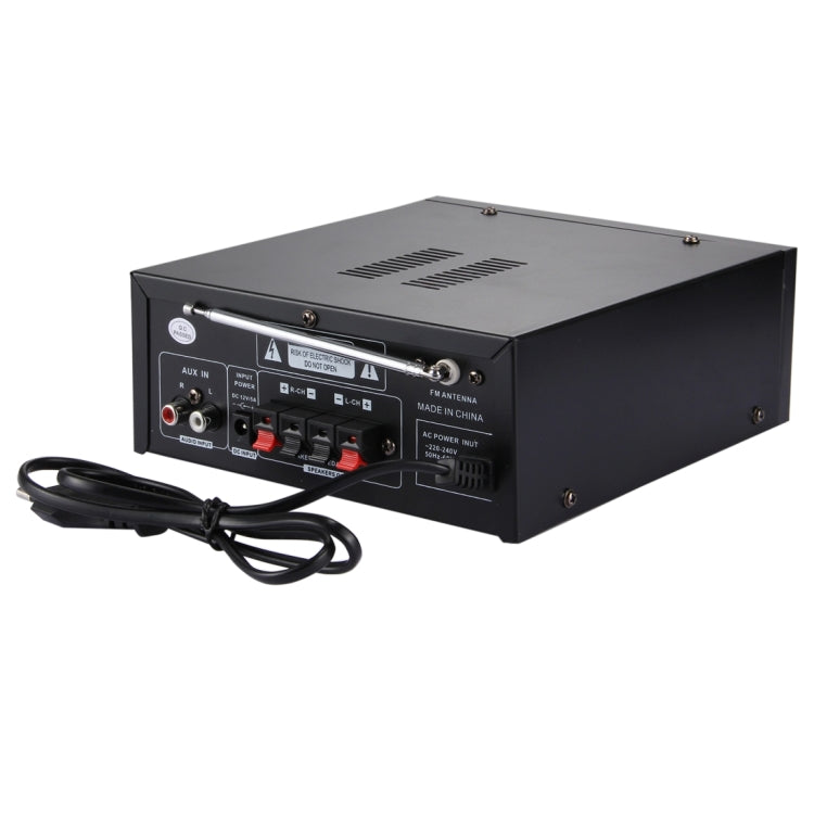 MA-005A 2CH 35W+35W HiFi Stereo Audio Amplifier with  Remote Control, Support FM / SD / MP3 Player / USB / Display, AC 220V / DC 12V
