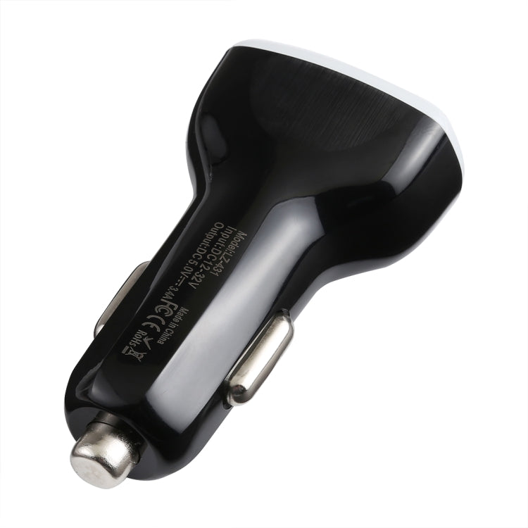 LZ-431 3.4A Type-C Three USB Ports Fast Car Charger