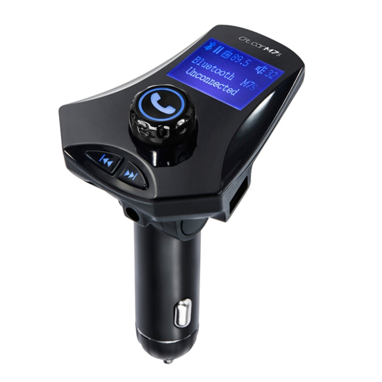 M7S Rotatable Multifunctional Wireless Car Bluetooth FM Transmitter, Support Hands-free Answer Phone & TF Card / AUX / U Disk Music Play & Smartphones USB Charging Function