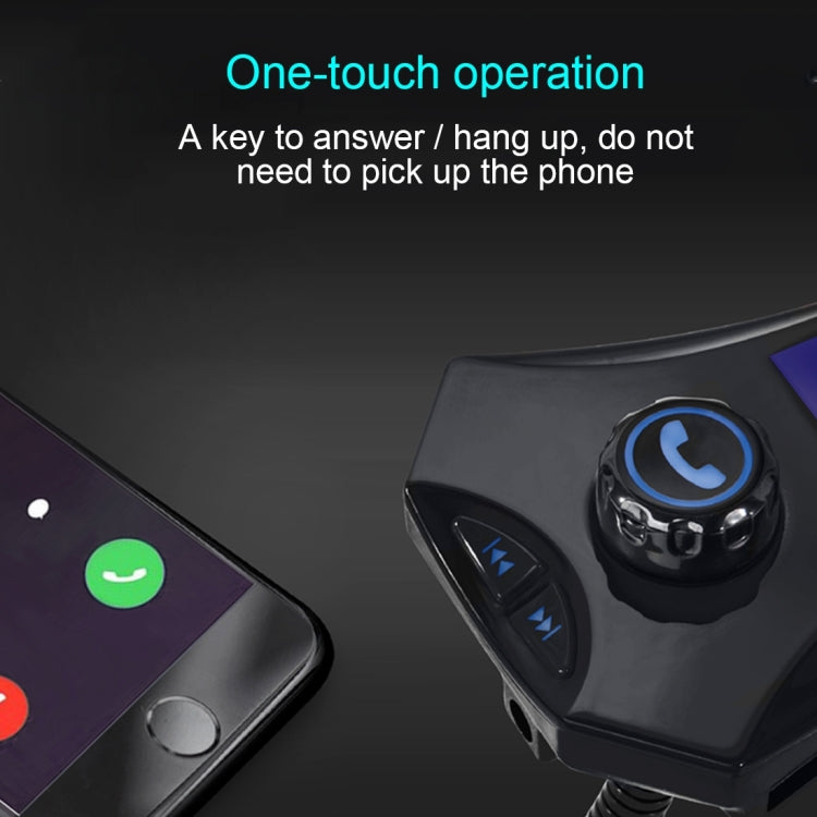M7S Rotatable Multifunctional Wireless Car Bluetooth FM Transmitter, Support Hands-free Answer Phone & TF Card / AUX / U Disk Music Play & Smartphones USB Charging Function