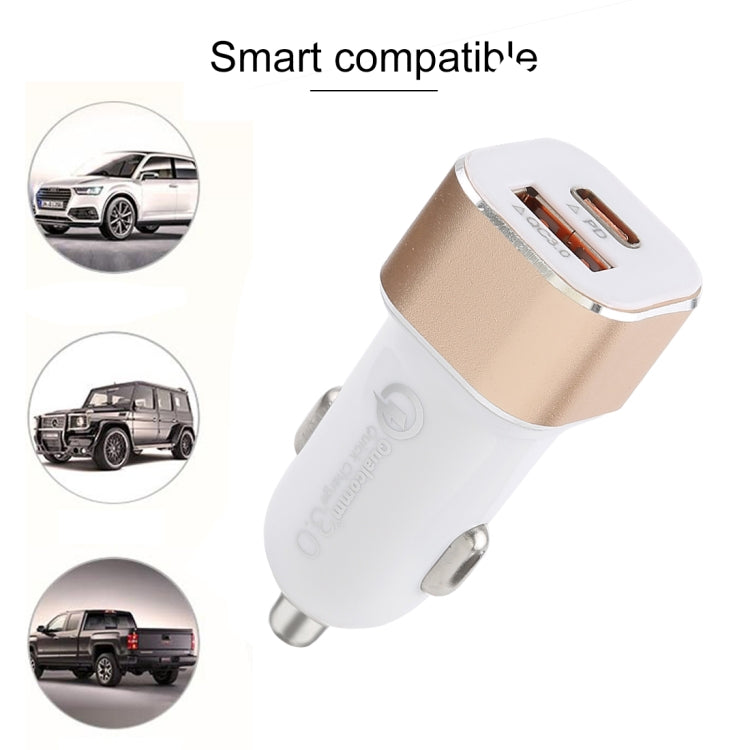 Type-C QC3.0 Dual USB Smart Fast Car Charger