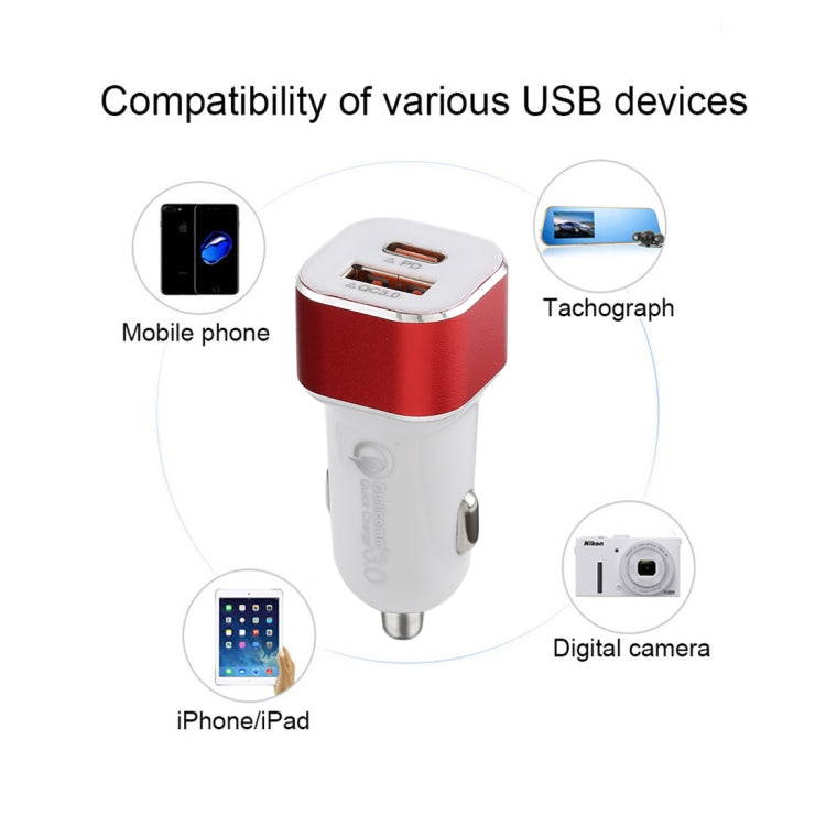Type-C QC3.0 Dual USB Smart Fast Car Charger