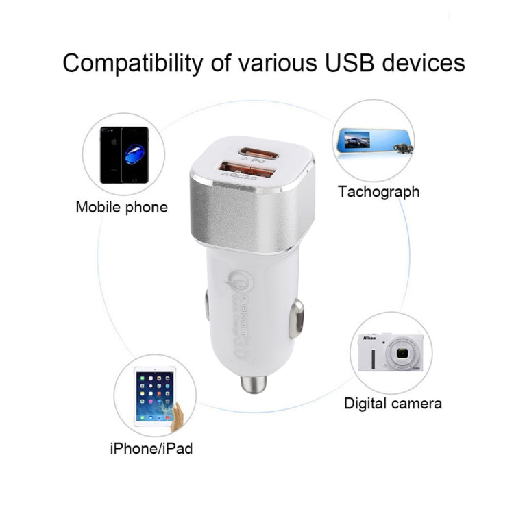 Type-C QC3.0 Dual USB Smart Fast Car Charger