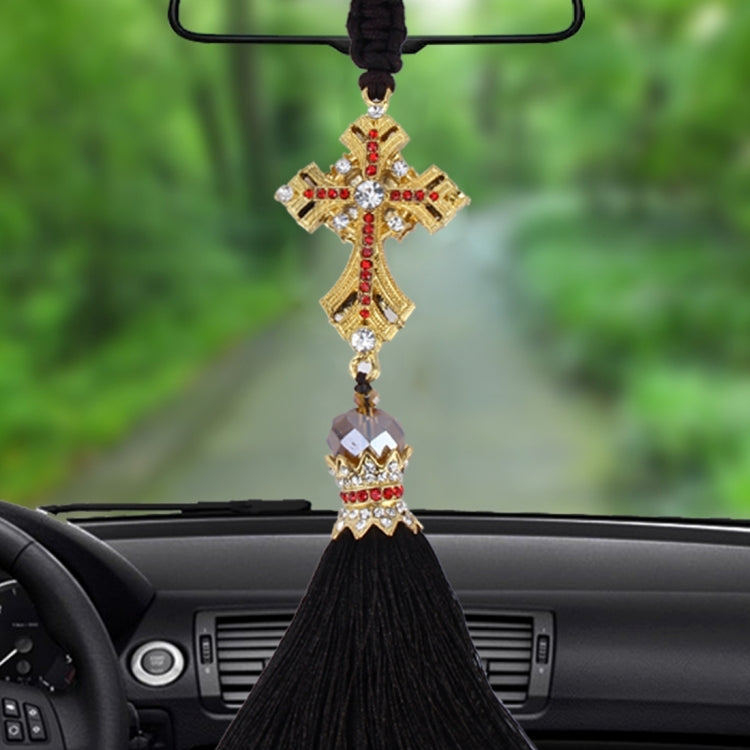 Lovely Ornaments Metal Flower Crystal Style Hanging Decoration For Car And Household