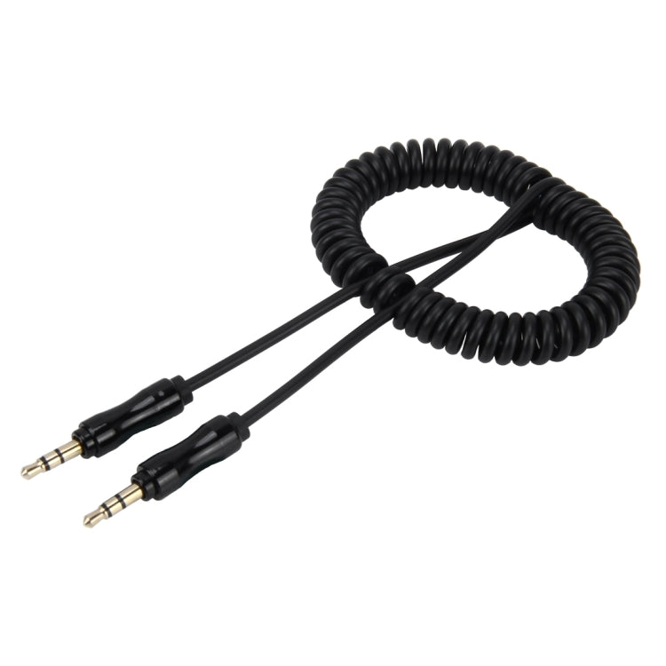 3.5mm 3-pole Male to Male Plug Audio AUX Retractable Coiled Cable, Length: 1.5m