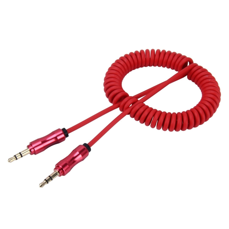 3.5mm 3-pole Male to Male Plug Audio AUX Retractable Coiled Cable, Length: 1.5m