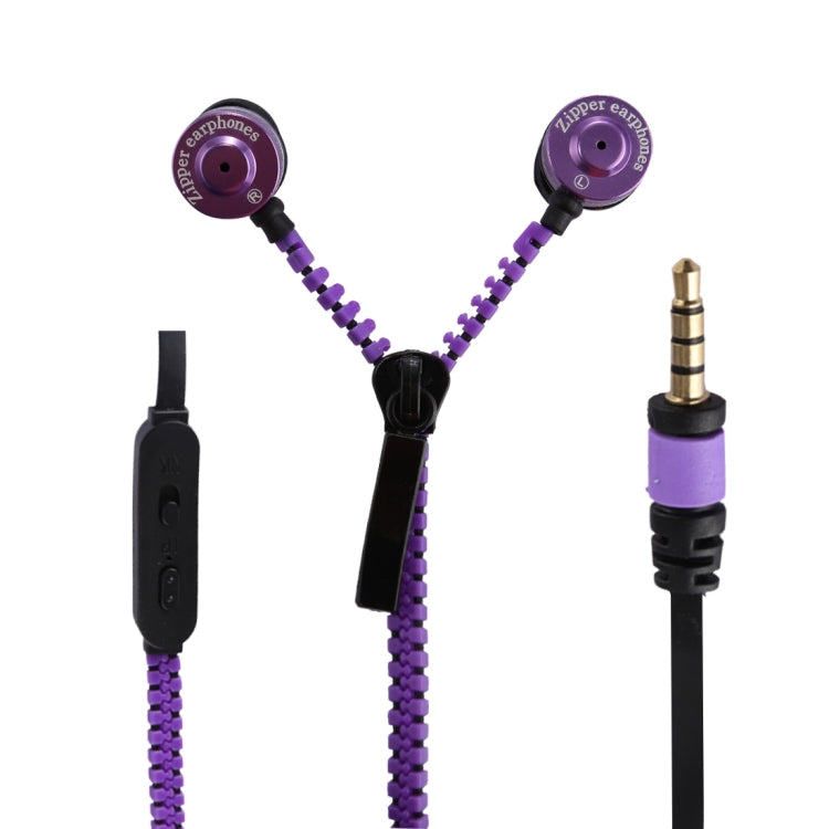 PHW-208 Creative Portable Stereo Music Zipper In-ear Wired Earphones with Mic, Support Hands-free Calls, For iPhone, Samsung, HTC, Huawei, Xiaomi and Other Smart Phones