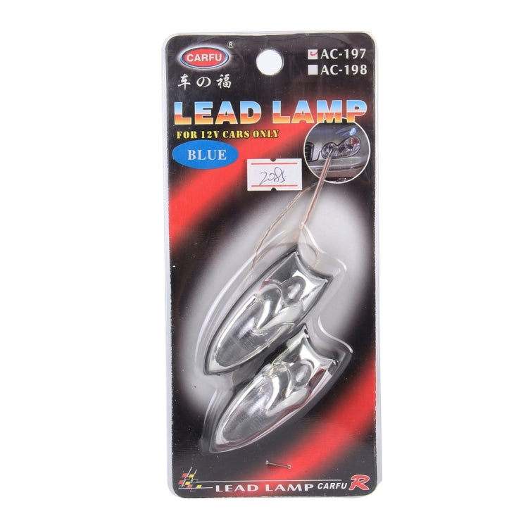 2PCS CARFU AC-197 1W Lead Lamp Clearance Light Only For 12V Car(Blue Light)