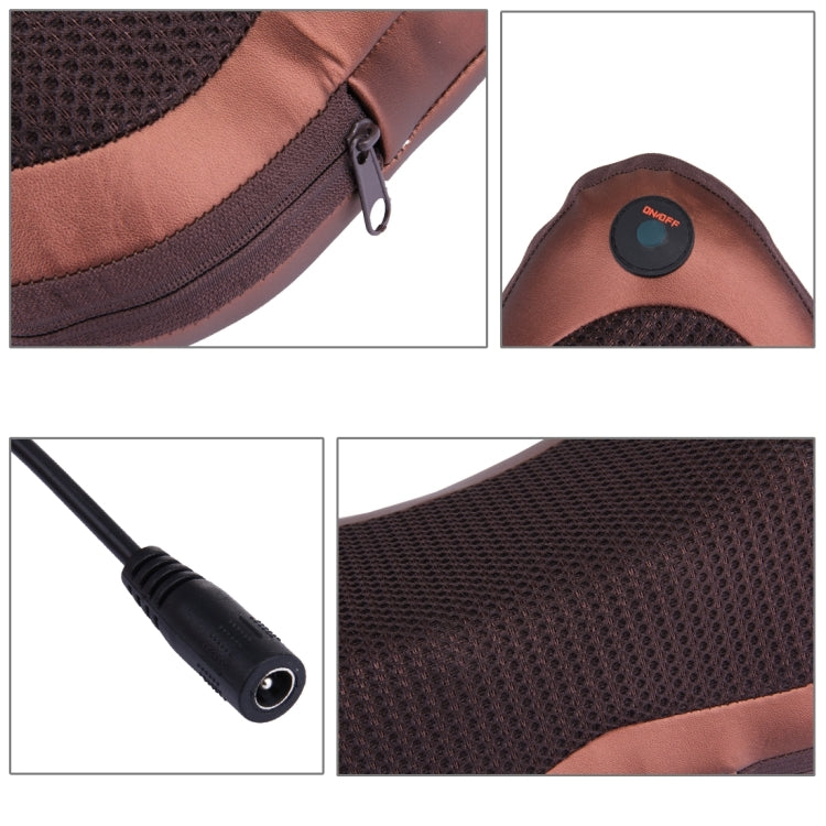 FP-8028 Multifunctional Portable Onboard 8 Heated Rollers Car Home Massage Pillow, Size: 30 x 18.5 x 8 cm