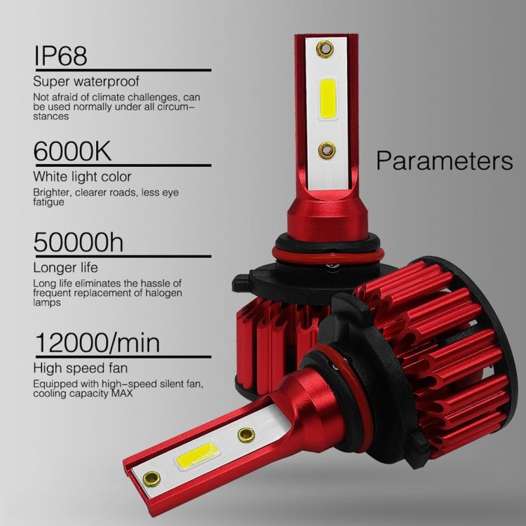 Q6 2 PCS HB4 / 9006 25W 3000LM 6000K IP68 LED Headlight Bulbs High Beam Conversion Kit DC 9-36V(White Light)