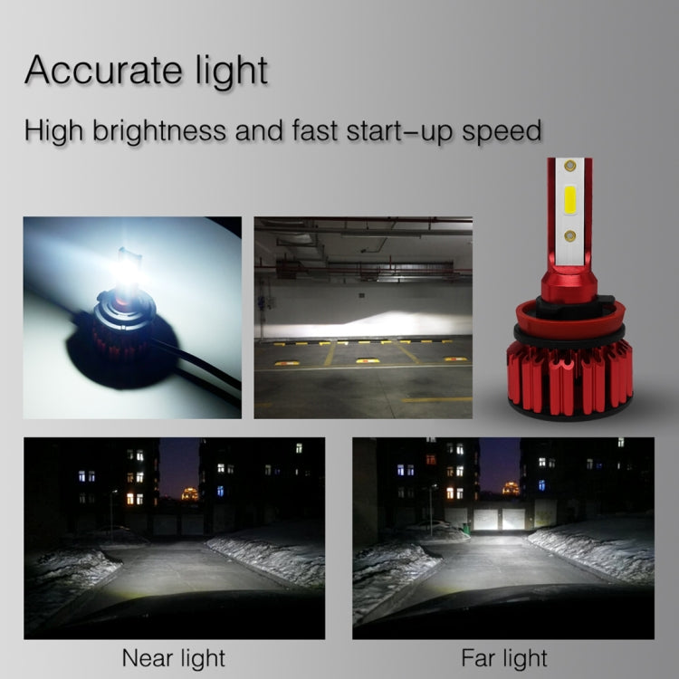 Q6 2 PCS H8 / H9 / H11 25W 3000LM 6000K IP68 LED Headlight Bulbs High Beam Conversion Kit DC 9-36V (White Light)