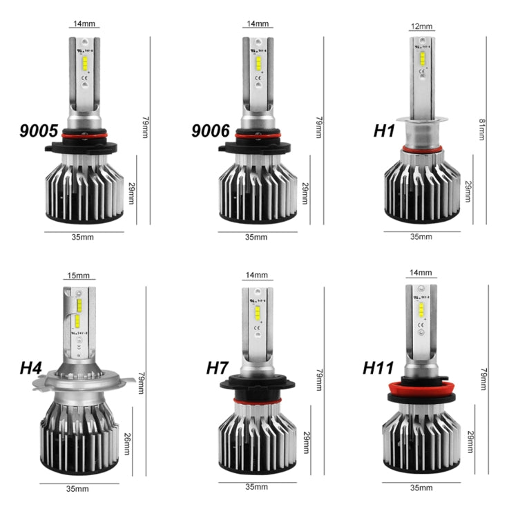S6 2 PCS HB4 / 9006 30W 3800LM 6000K IP68 LED Headlight Bulbs High Beam Conversion Kit DC 9-36V(White Light)