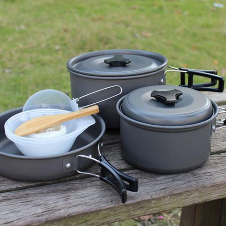 DS-300 Outdoor Camping Ultra Light Weight 9 Piece Cookware Stackable Set