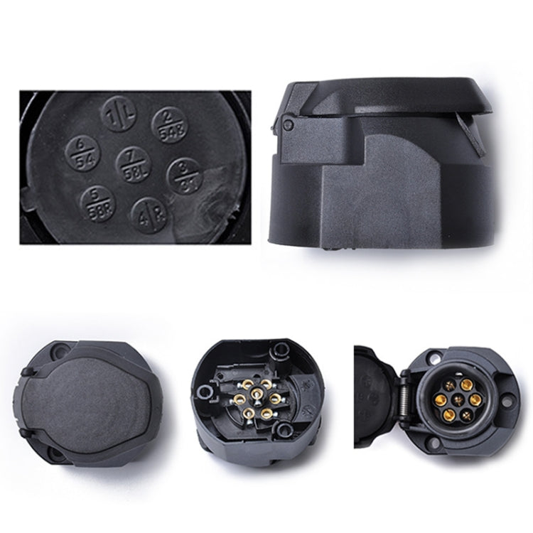 12V 7Pin Car Plug Socket Wiring Connector Adapter Car Plug Socket for Trailer /  Truck / Bus, EU Plug