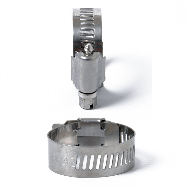 58 PCS Stainless Steel Adjustable Worm Gear Hose Clamp Fuel Line Clip with Screwdriver, Diameter Range: 6-38mm