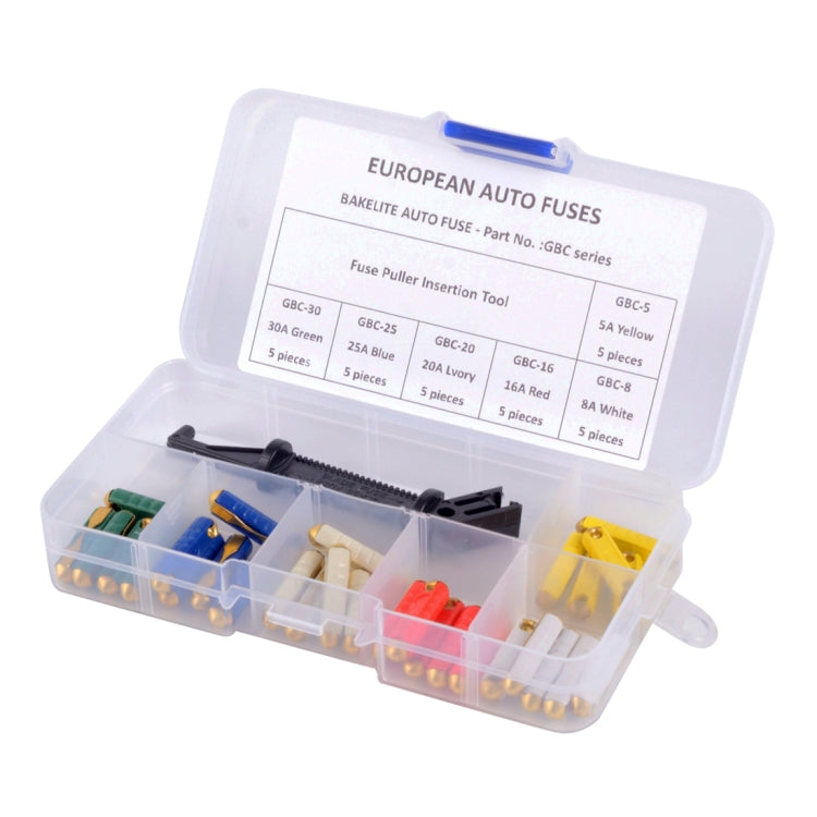 30 PCS GBC Eastern European Car Blade Fuse Bakelite Auto Fuse 5A 8A 16A 20A 25A 30A