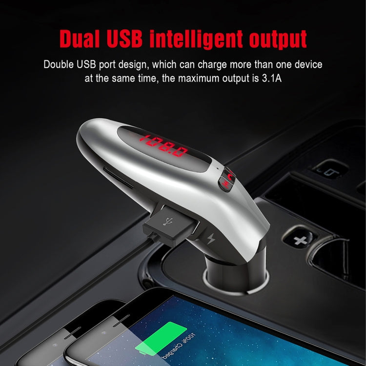G96 LED Screen Wireless Bluetooth FM Transmitter MP3 Music Player Car Kit Charger, with Handsfree, Dual USB Charging Port, A2DP Function, Support TF Card & U Disk