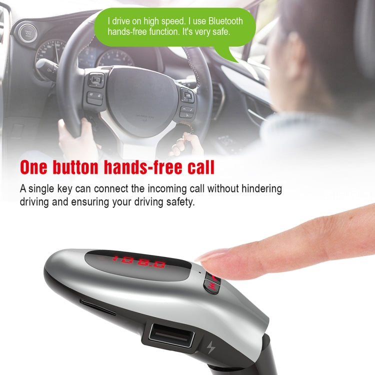 G96 LED Screen Wireless Bluetooth FM Transmitter MP3 Music Player Car Kit Charger, with Handsfree, Dual USB Charging Port, A2DP Function, Support TF Card & U Disk