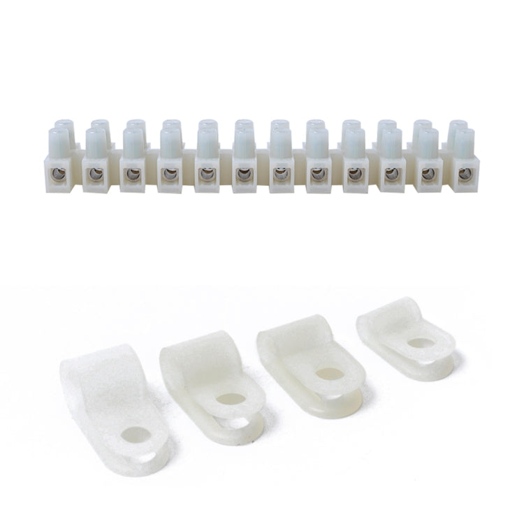 25 PCS 300V 30A PA10 12 Position Barrier Screw Terminal Block Wire Dual Row Connector Strip with R Type Line Clamp