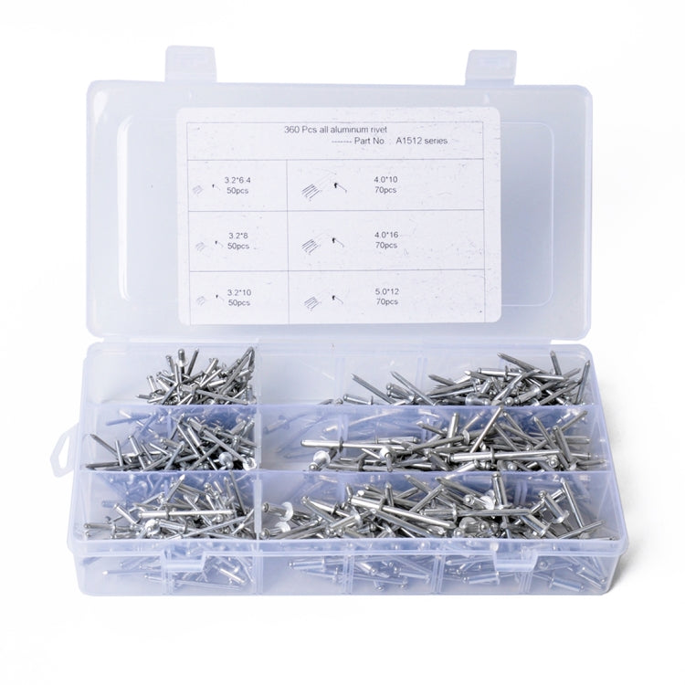 360 PCS All Aluminum POP Rivet Assortment Kit