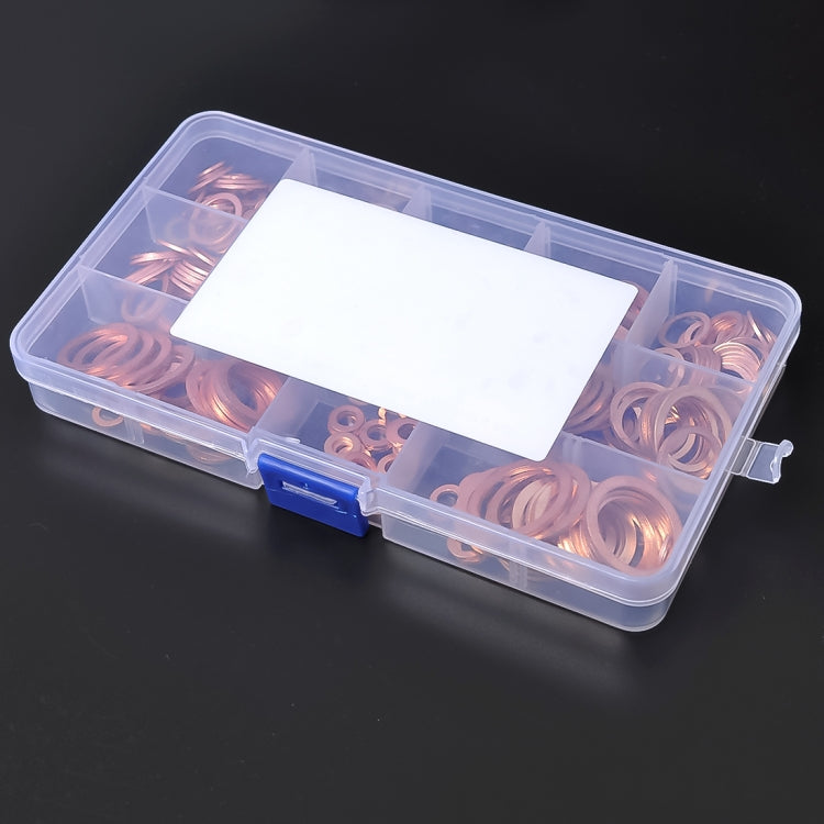 280 PCS O Shape Solid Copper Crush Washers Assorted Oil Seal Flat Ring Kit for Car / Boat  / Generators