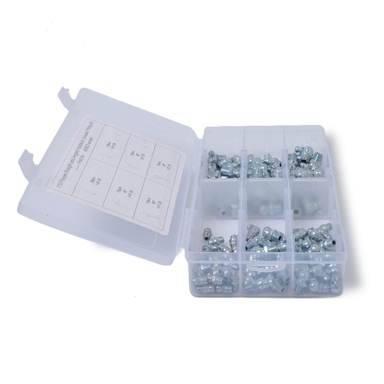110 PCS Straight and Angled Hydraulic Grease Zerk Fitting SAE Kit