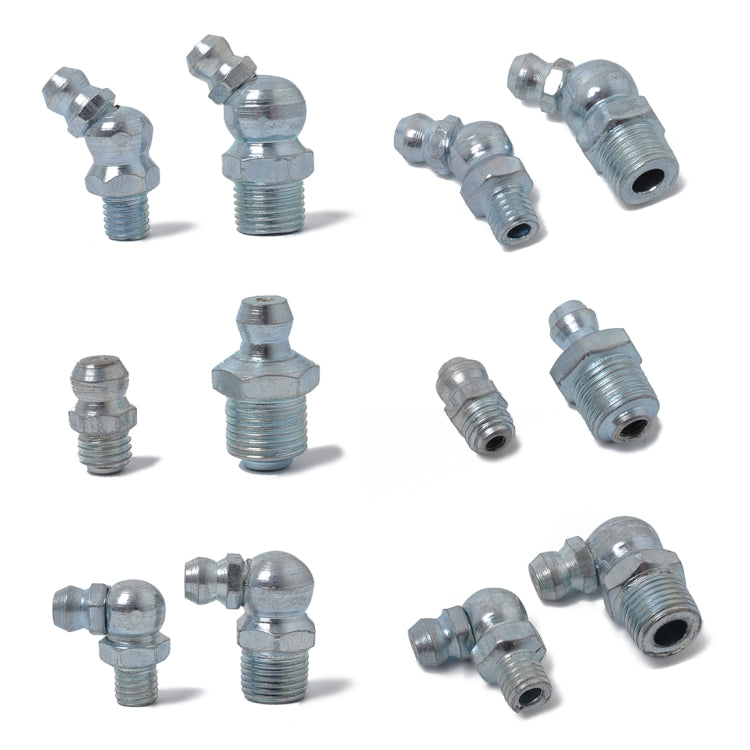 110 PCS Straight and Angled Hydraulic Grease Zerk Fitting SAE Kit