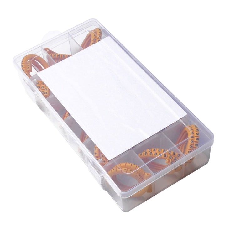 900 PCS 1.5 Square Millimeter 0-9 A-F Yellow PVC Number Tube Cable Marker Kit