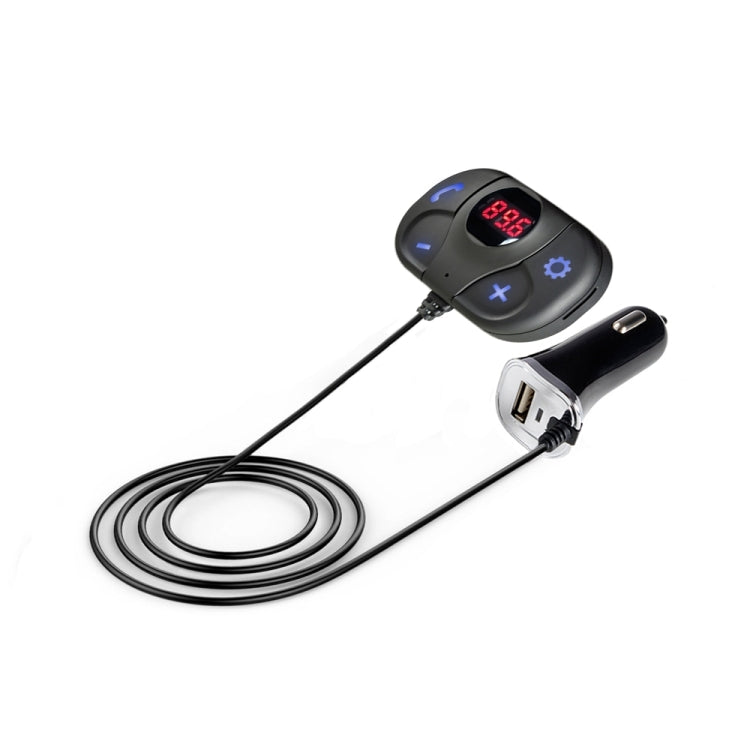 BAT62 Multifunctional Car Bluetooth FM Transmitter with Car Charger, Support Hands-free Call & TF Card Music Play & USB Smartphones Charging Function