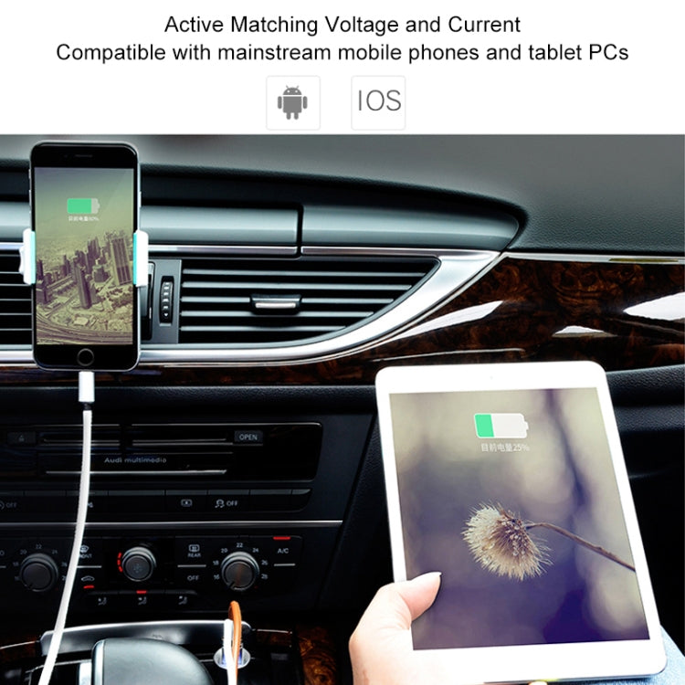 CYKE C11 30W QC 3.0 2.4A Dual USB Aluminum Alloy Car Charger