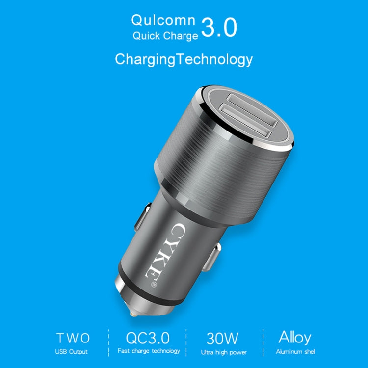 CYKE C11 30W QC 3.0 2.4A Dual USB Aluminum Alloy Car Charger