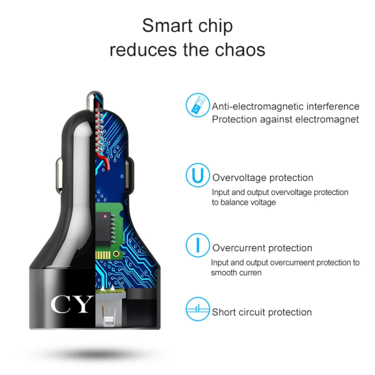 CYKE C12 QC 3.0 3A Dual USB Digital Display Car Charger