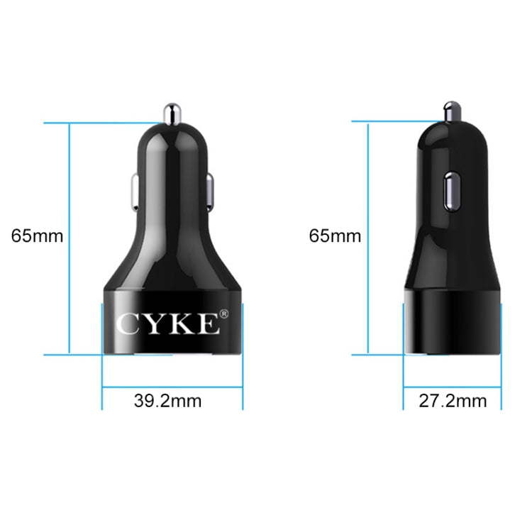 CYKE C12 QC 3.0 3A Dual USB Digital Display Car Charger
