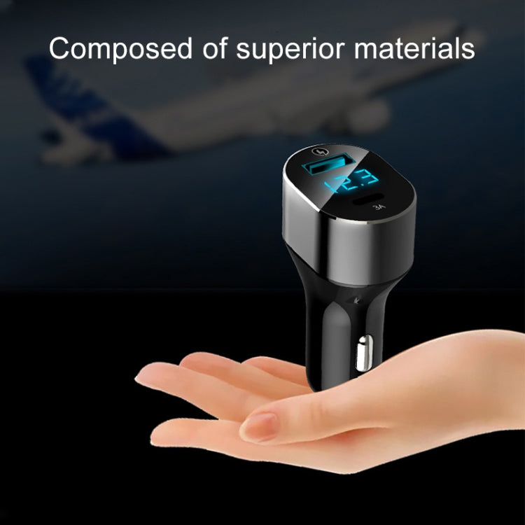 CYKE C12 QC 3.0 3A Dual USB Digital Display Car Charger