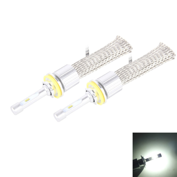 2 PCS H8 45W 5500LM 6000K 6 High Power LEDs Car Canbus Headlamp Light, DC 8-32V(White Light)