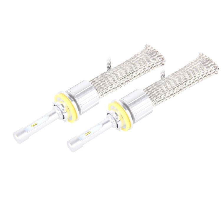 2 PCS H11 45W 5500LM 6000K 6 High Power LEDs Car Canbus Headlamp Light, DC 8-32V(White Light)